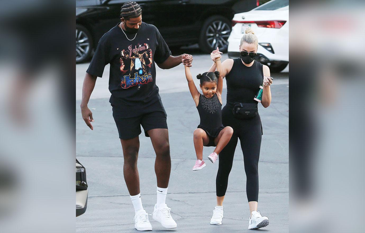 khloe kardashian bff malika true dance no tristan thompson photos paternity third baby r