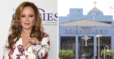 Split photo of Leah Remini and Church of Scientology