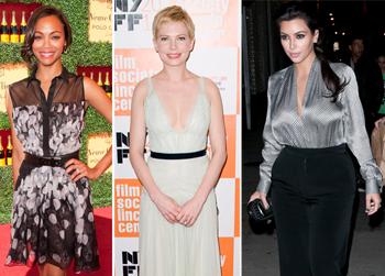 //best worst wackiest zoe saldana michelle williams kim k