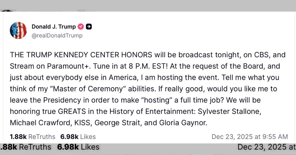 Photo of Donald Trump's Truth Social post