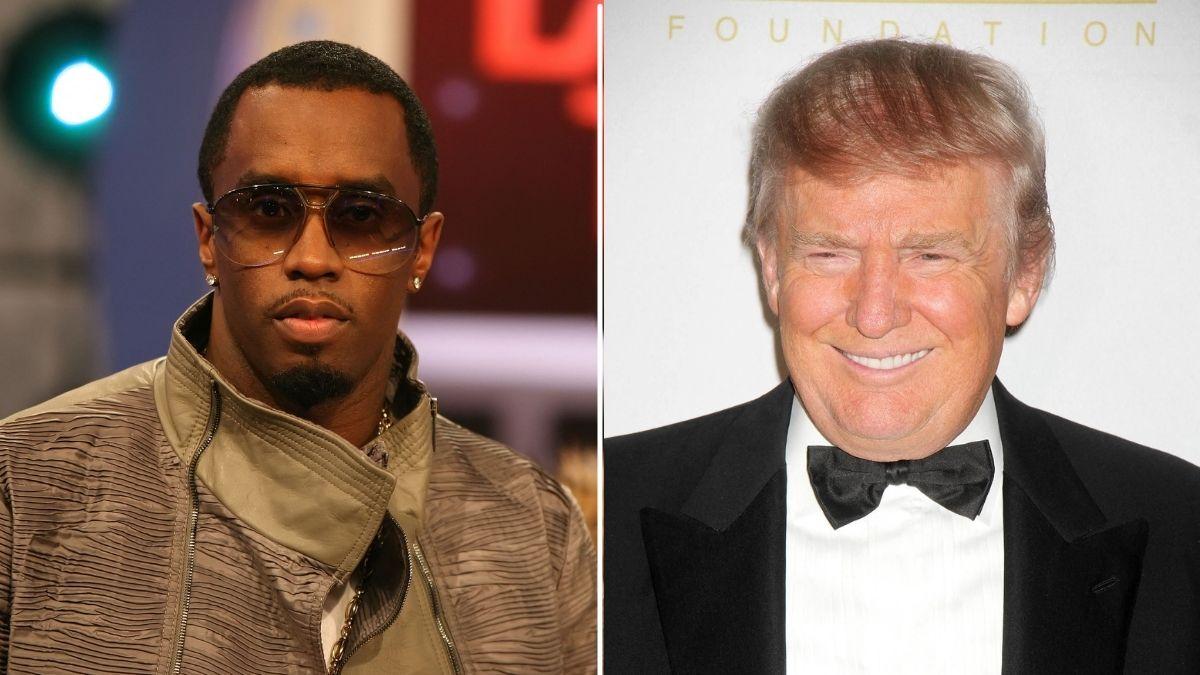 A photo of Sean Combs alongside a photo of Donald Trump