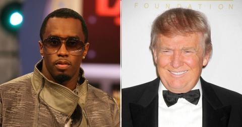 A photo of Sean Combs alongside a photo of Donald Trump