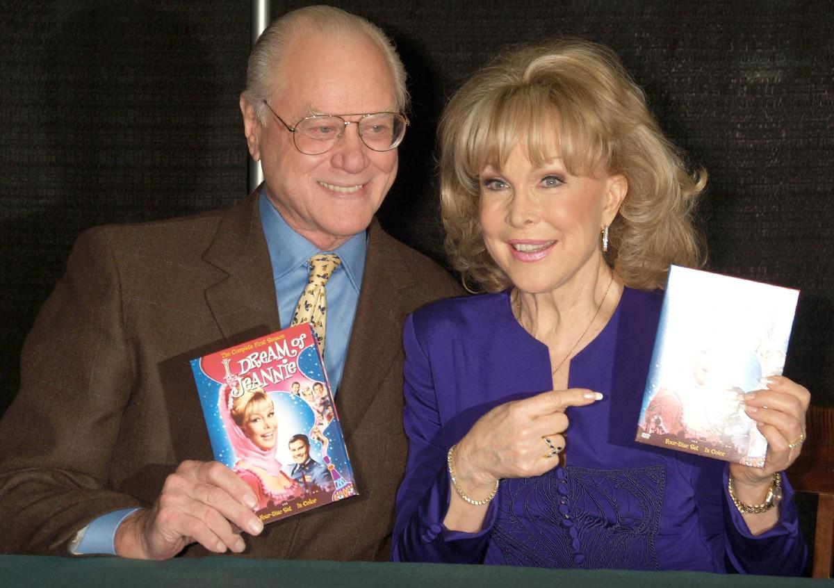 Larry Hagman starred alongside Eden in the 1960s TV series 'I Dream of Jeannie.'