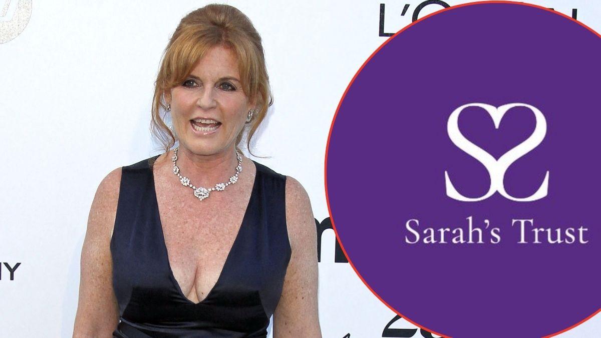 Photo of Sarah Ferguson and Sarah's Trust logo