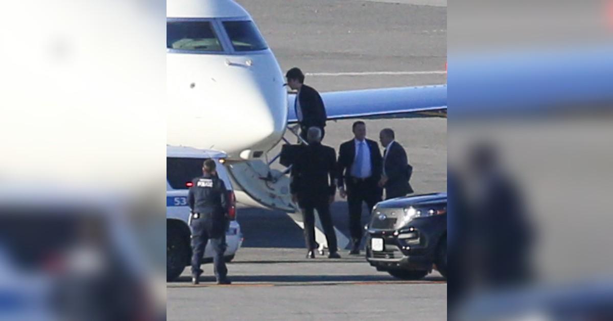 melania and barron trump board flight to mar lago