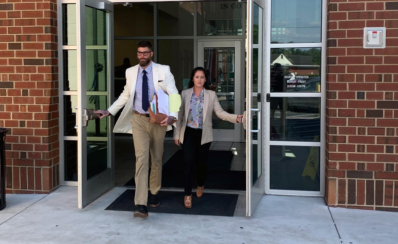 Jenelle Evans and David Eason Outside Court