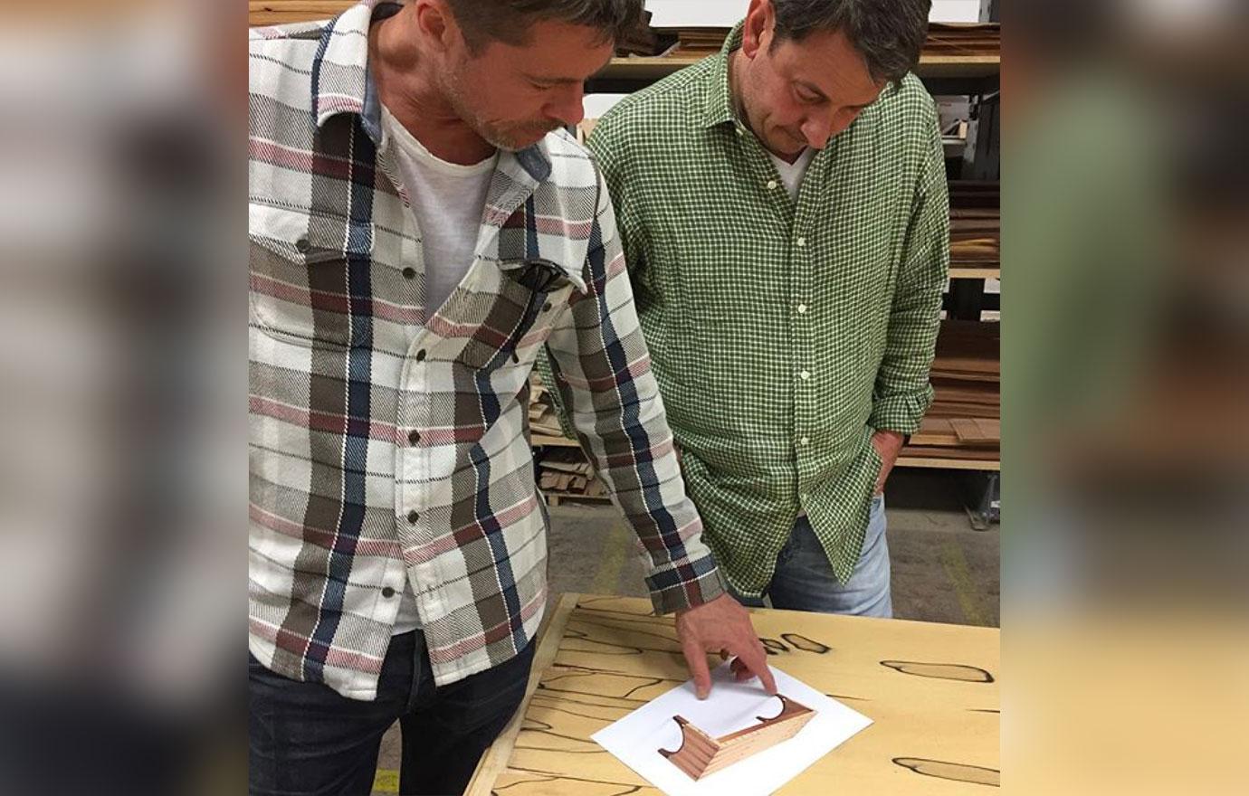 brad pitt woodworking project after divorce