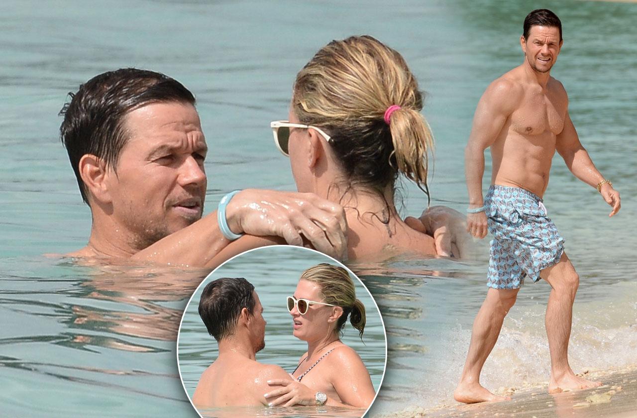 Mark Wahlberg Shirtless Muscles Wife Photos