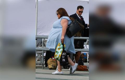 Chrissy Metz Flashes Underwear Under Short Dress