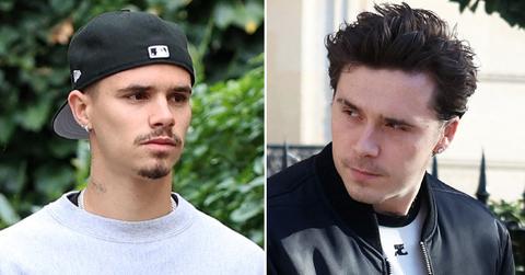 Split photo of Romeo Beckham, Brooklyn Beckham