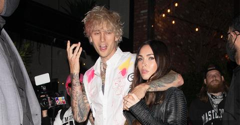 machine gun kelly reunites megan fox still dating mystery blonde club