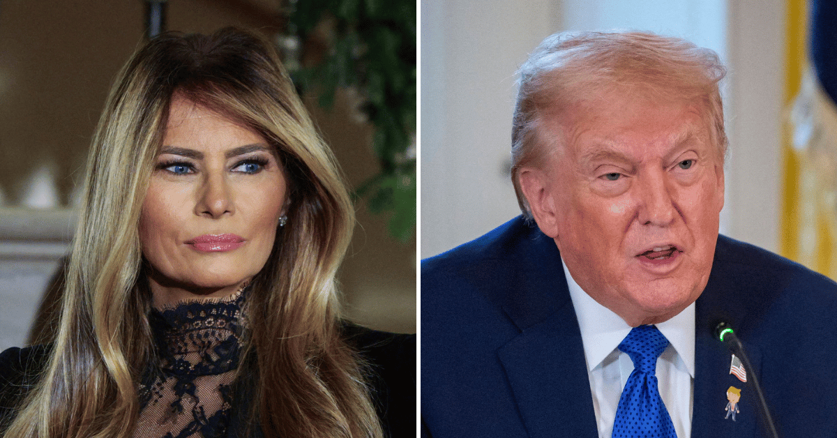 Split photo of Melania Trump, Donald Trump