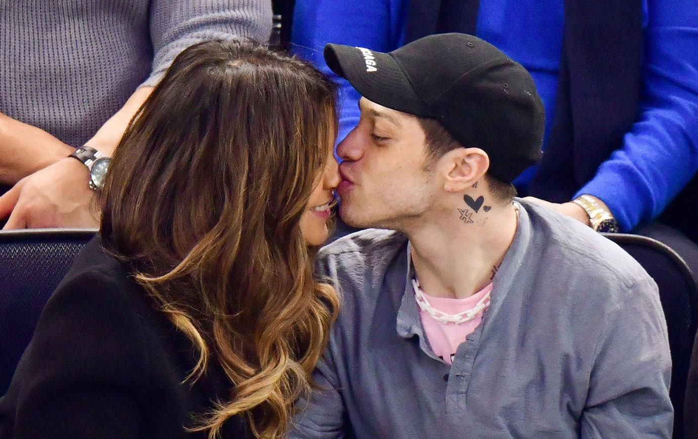 Pete Davidson Kate Beckinsale Kissing PDA Rangers Game