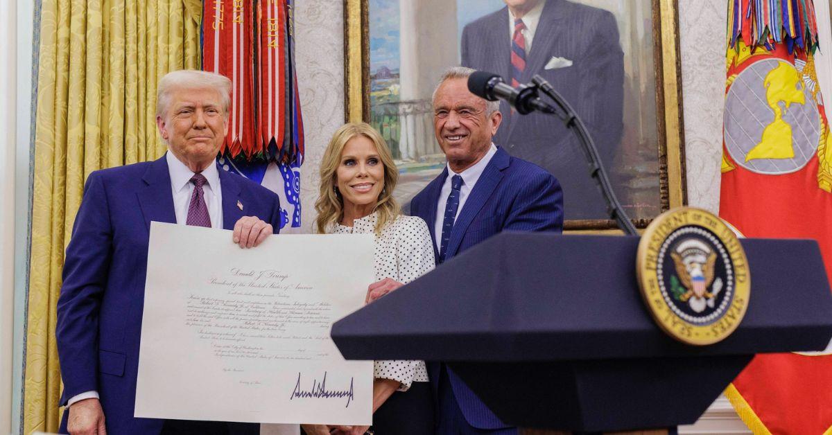 Photo of Donald Trump, Cheryl Hines, RFK Jr.