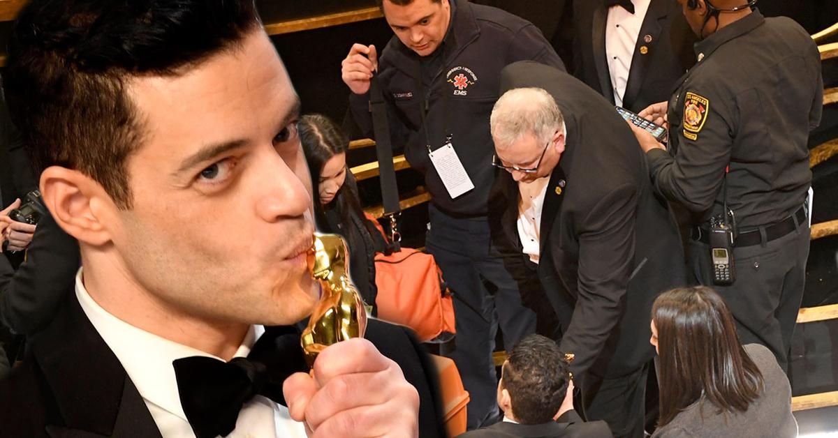 Rami Malek Treated By Paramedics After Tumble Off Oscars Stage