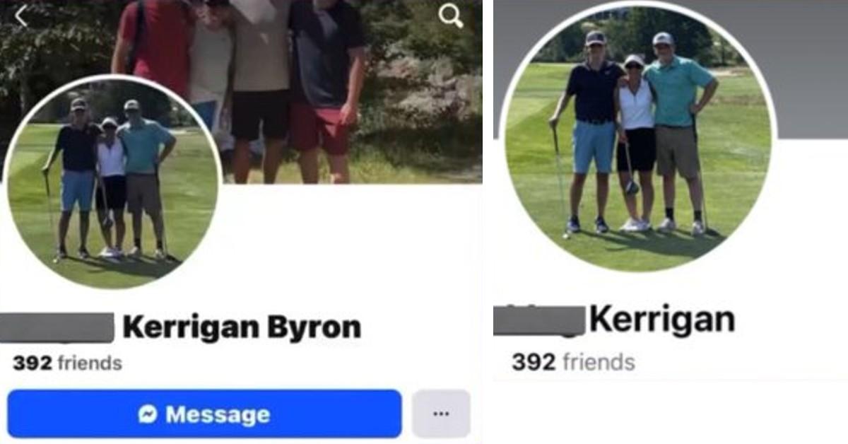before/after photo of Megan Kerrigan's Facebook