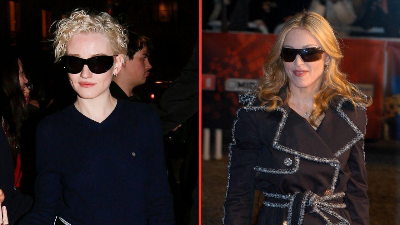 Split photos of Madonna and Julia Garner 