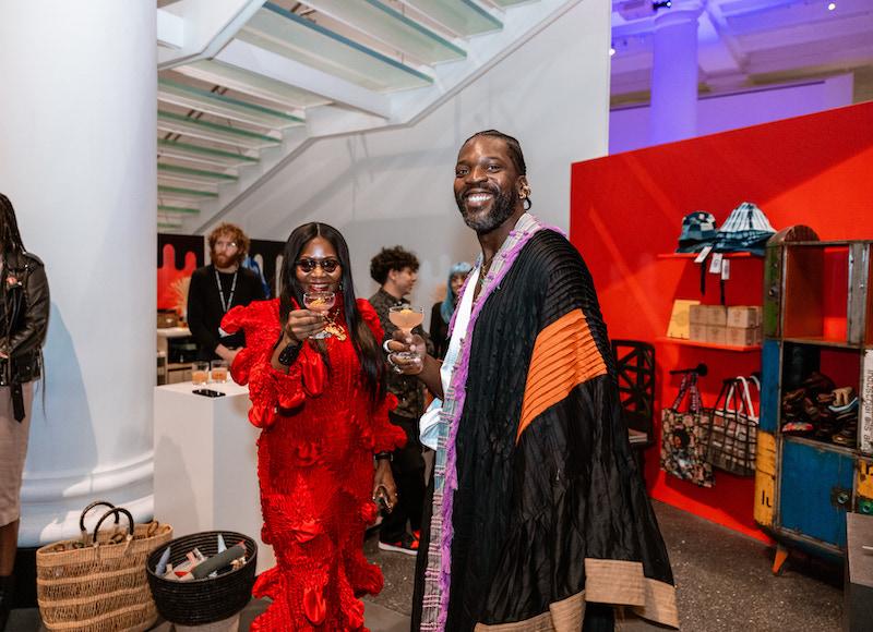 reni folawiyo founder and style director of alara and creative director alexander julian raise a glass with ciroc to black excellence