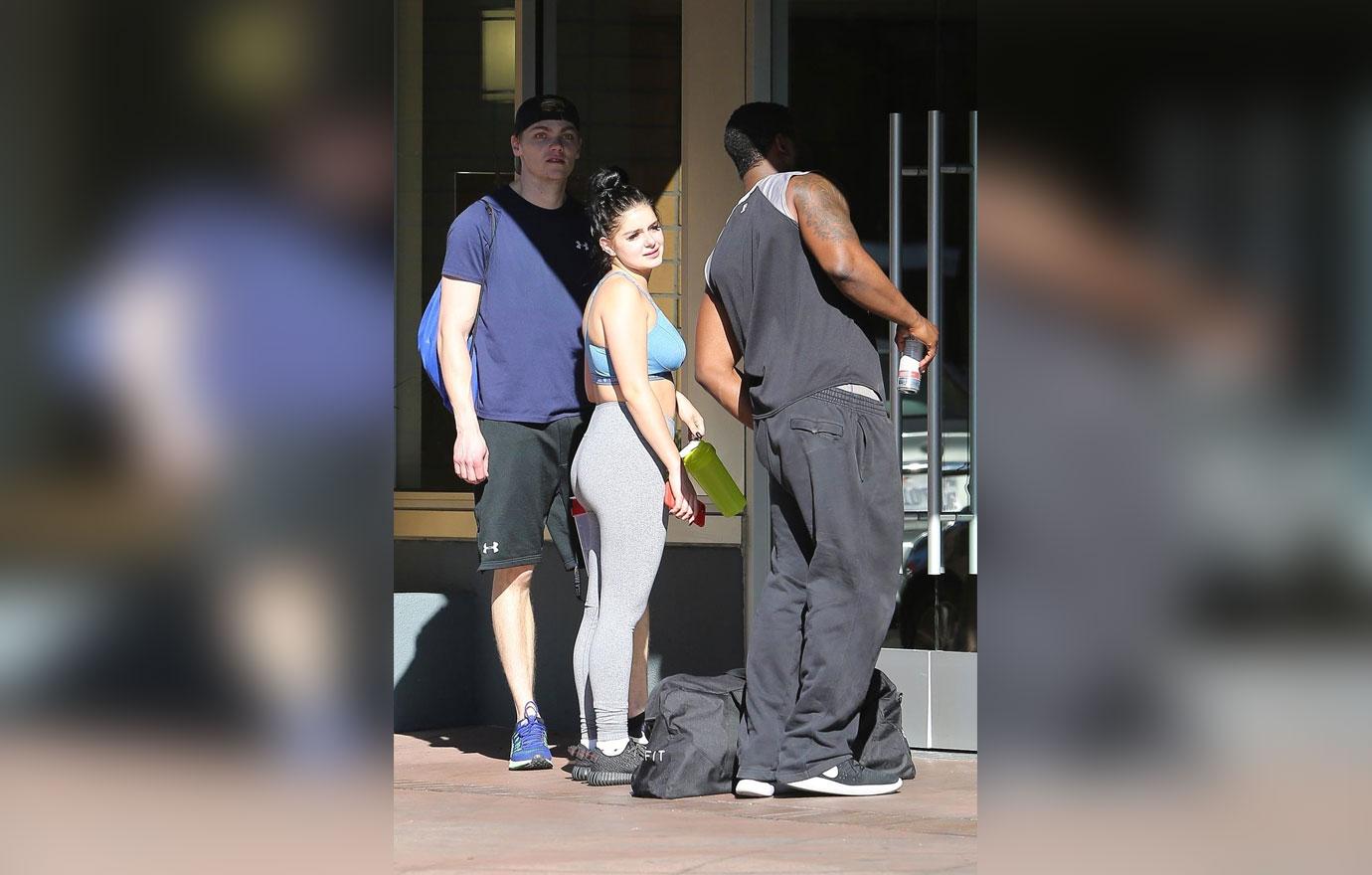 Scantily Clad Ariel Winter Exercises With Boyfriend Levi Meaden