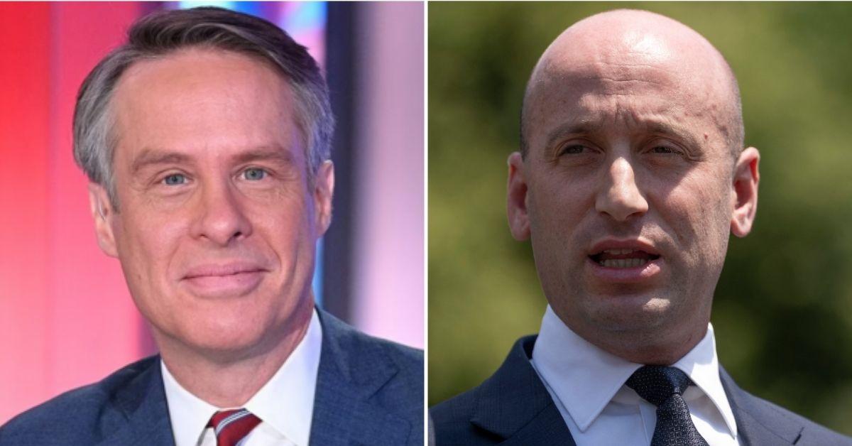 Split photo of Terry Moran, Stephen Miller