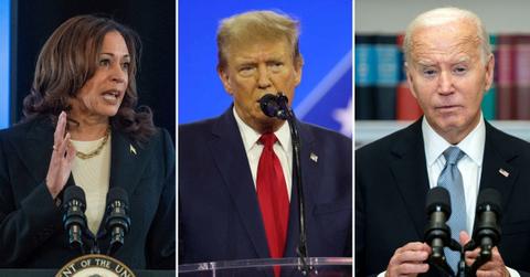 Composite photo of Kamala Harris, Donald Trump, and Joe Biden