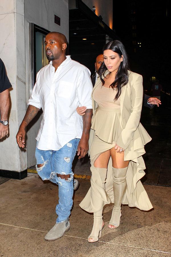 Kim Kardashian Pregnant Style Kanye West Boots New York Fashion Week