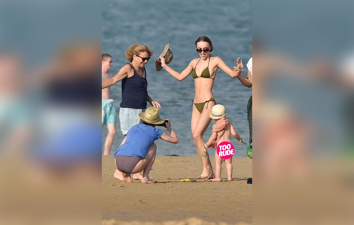 Stick Thin Lily Rose Depp Flashes Ribs In Bikini During Family Getaway