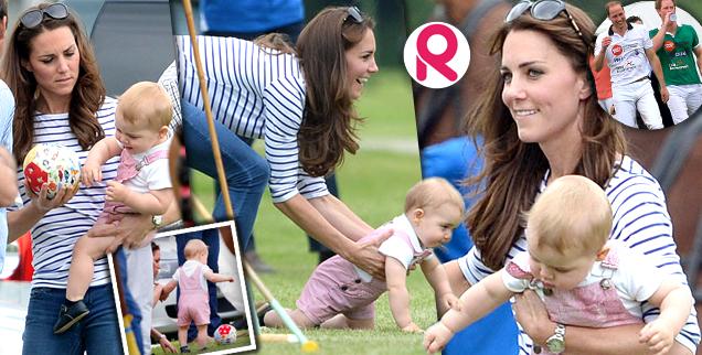 //the duchess of cambridge with prince george at the cirencester polo club wide