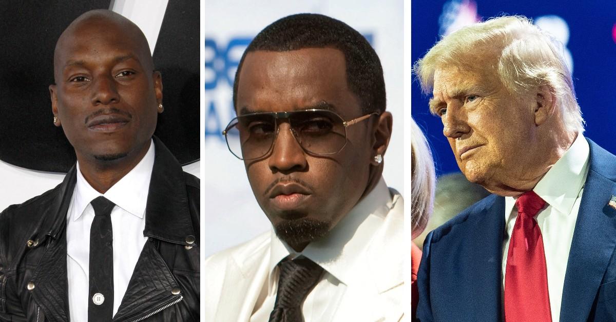 Composite photo of Tyrese, Sean 'Diddy' Combs, Donald Trump.