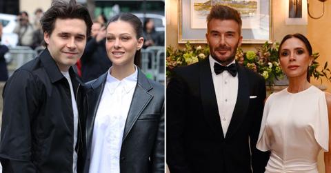 picture of Nicola Peltz, Brooklyn Beckham, David Beckham and Victoria Beckham