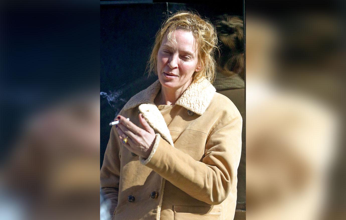 //uma thurman no makeup smoking custody battle