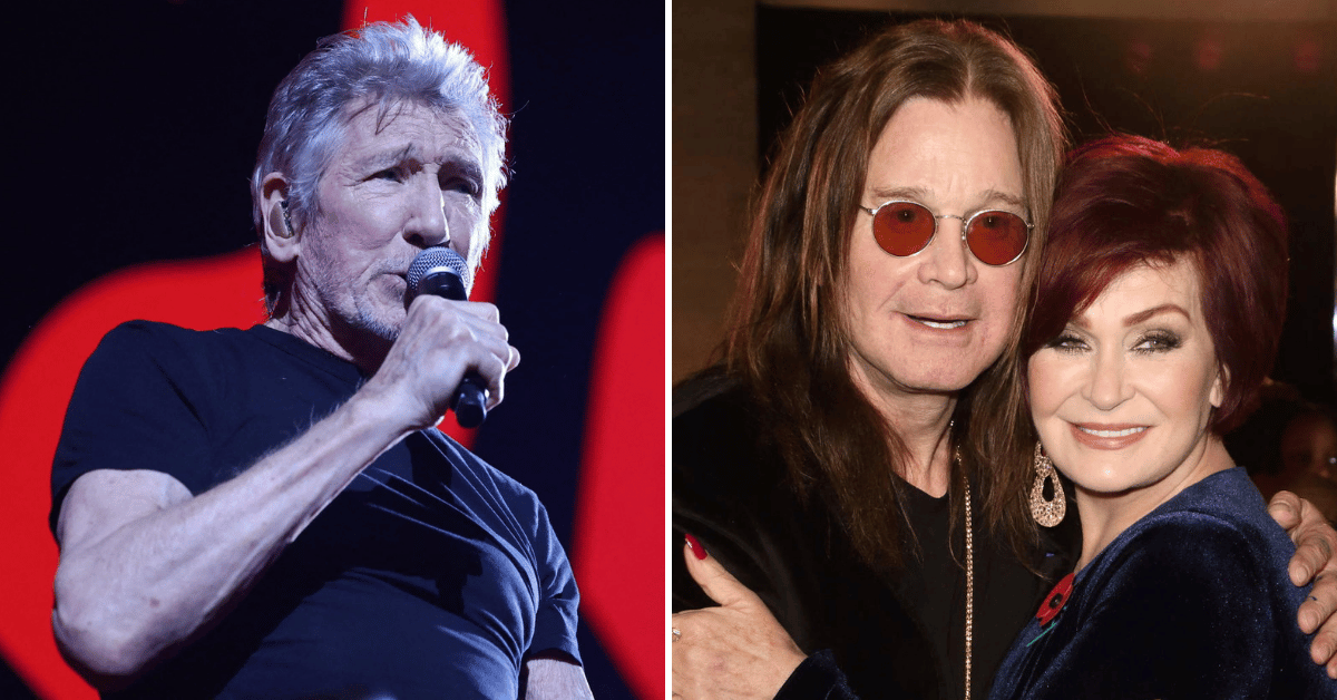 Split photo of Roger Waters, Ozzy and Sharon Osbourne