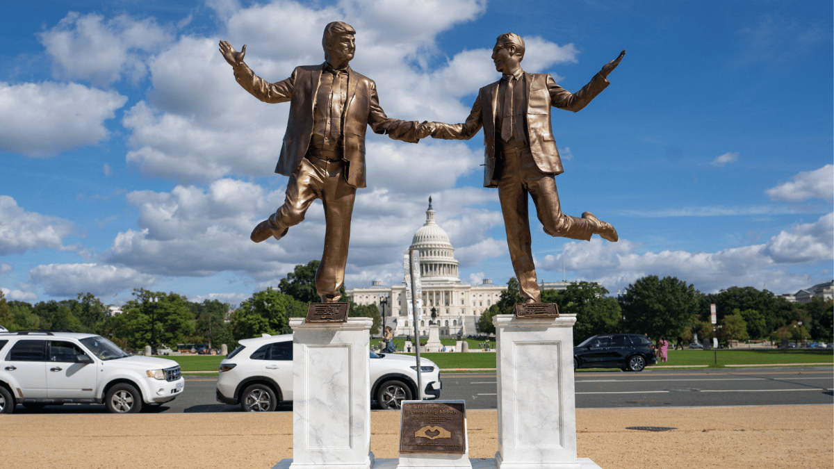 Photo of 'Trump-Epstein Friendship' art installation