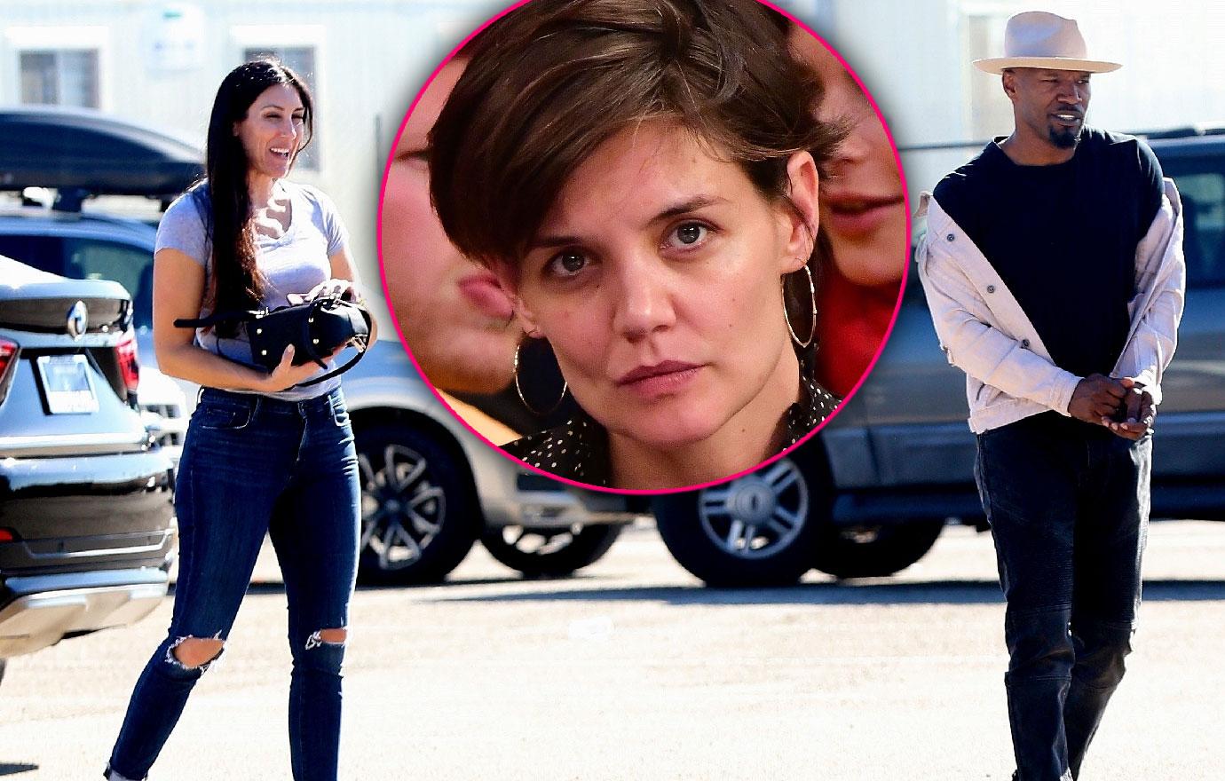 Katie Holmes goes braless after Jamie Foxx romance reveal.