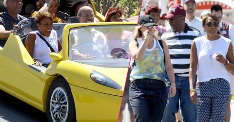 Robin Roberts and her wife Amber Laign have on a day out at Disneyland. Robin was seen riding the radiator springs racers and enjoying lunch at the Carthy Circle restaurant.