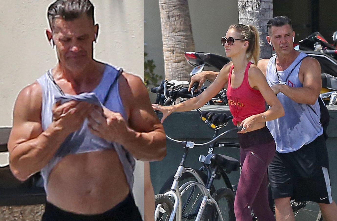 Ripped Josh Brolin Gets PDA From Wife Kathryn Boyd(01)