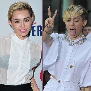 Miley Cyrus says she's playing a character in public