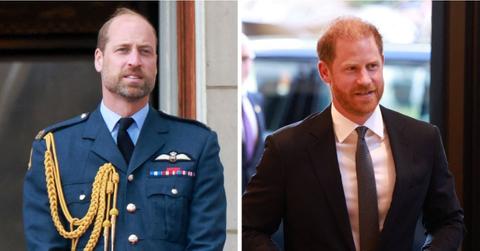 Split photos of Prince William and Harry