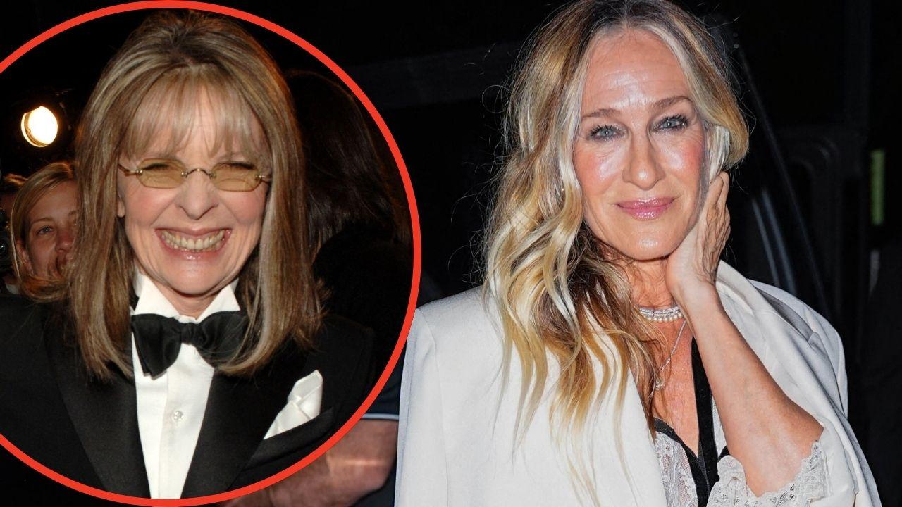 Split photos of Sarah Jessica Parker and Diane Keaton