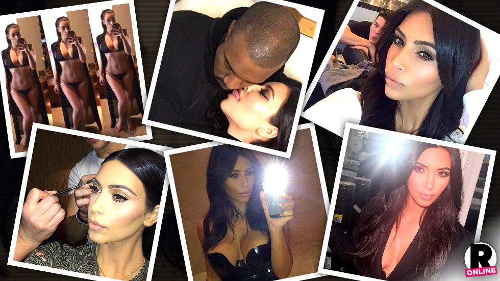 Kanye West Grabs Wife Kim Kardashian's Butt As She Rocks Curve-Hugging  Latex Dress