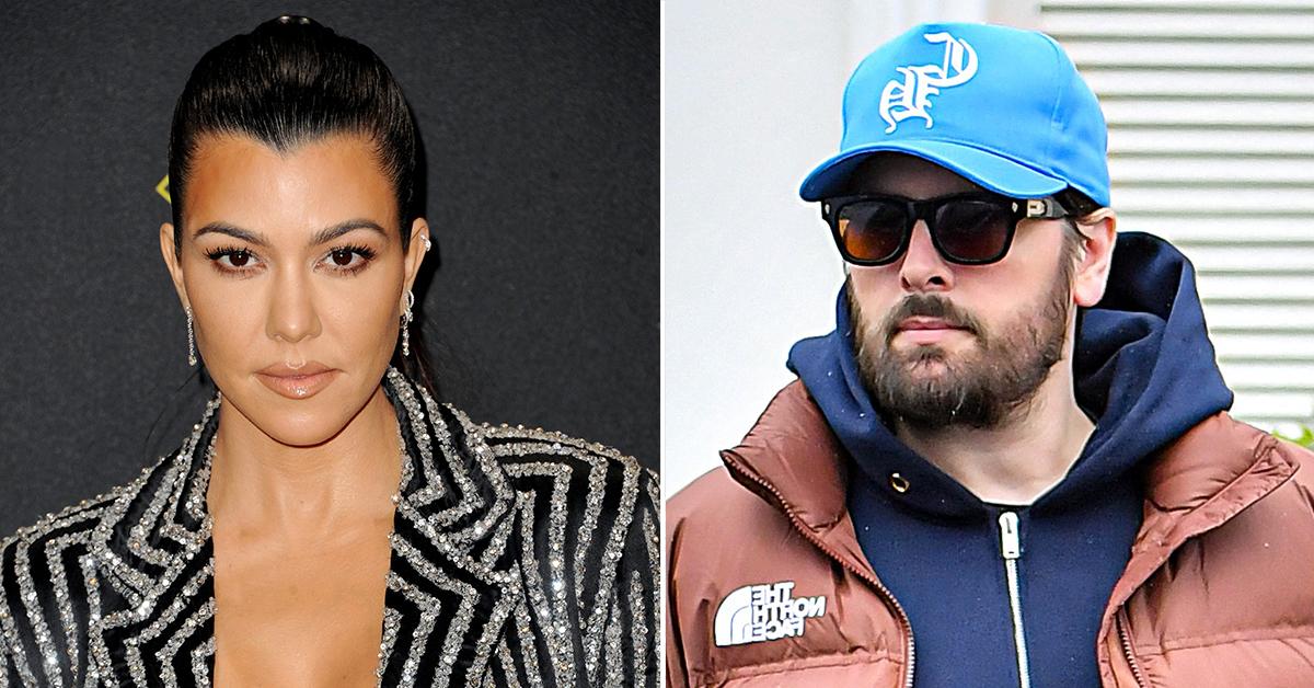 Split photo of Kourtney Kardashian, Scott Disick