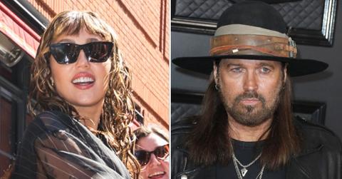 Composite photo of Miley and Billy Ray Cyrus