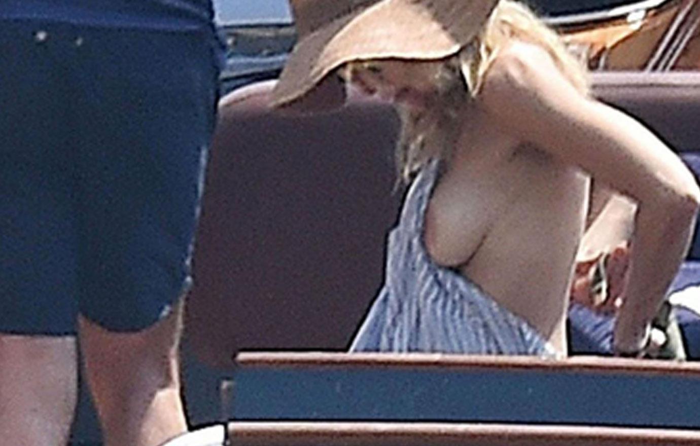 PICS] Gillian Anderson Wardrobe Malfunction -- Star Suffers Nip Slip In Her  Bikini