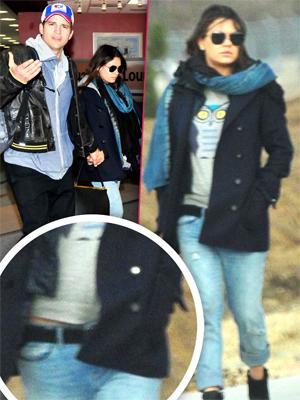 //ashton kutcher pregnant fiance mila kunis visit family iowa  tall