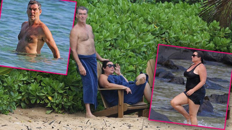 //pierce brosnan shirtless wife keely shaye smith hawaii vacation pp