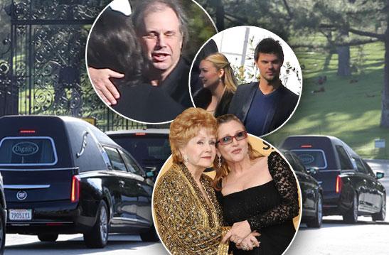 Carrie Fisher Debbie Reynolds Funeral Cemetery Billie Lourd Arrivals