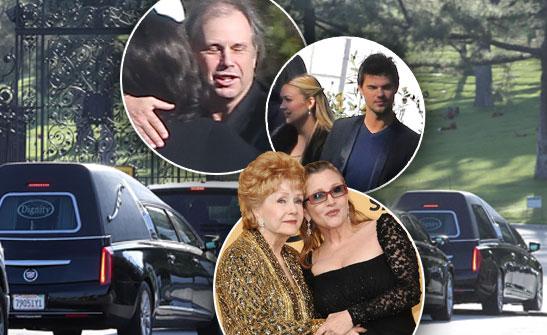Carrie Fisher Debbie Reynolds Funeral Cemetery Billie Lourd Arrivals