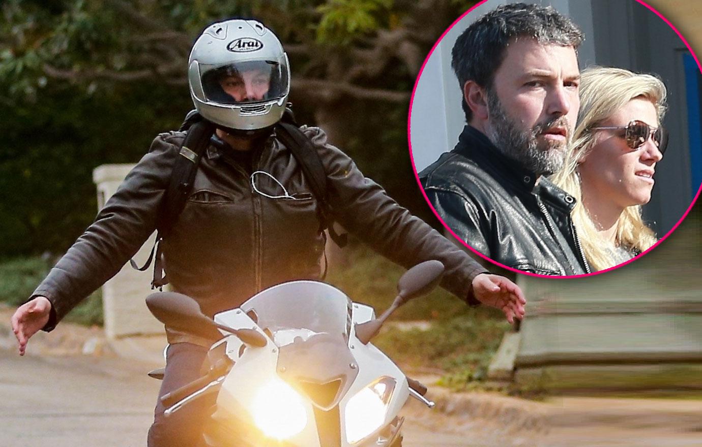 Ben Affleck Rides Motorbike No Hands