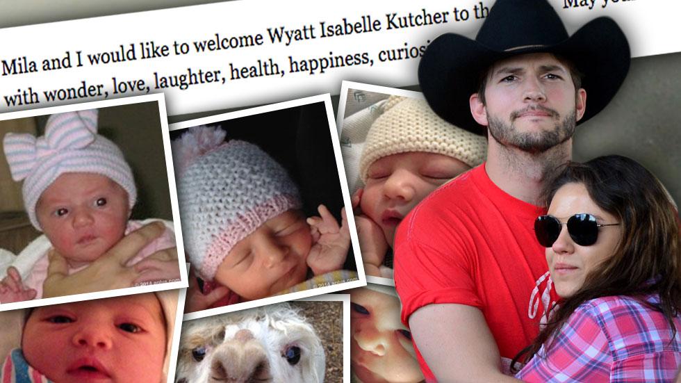 Ashton Kutcher and Mila Kunis' baby daughter Wyatt pictured