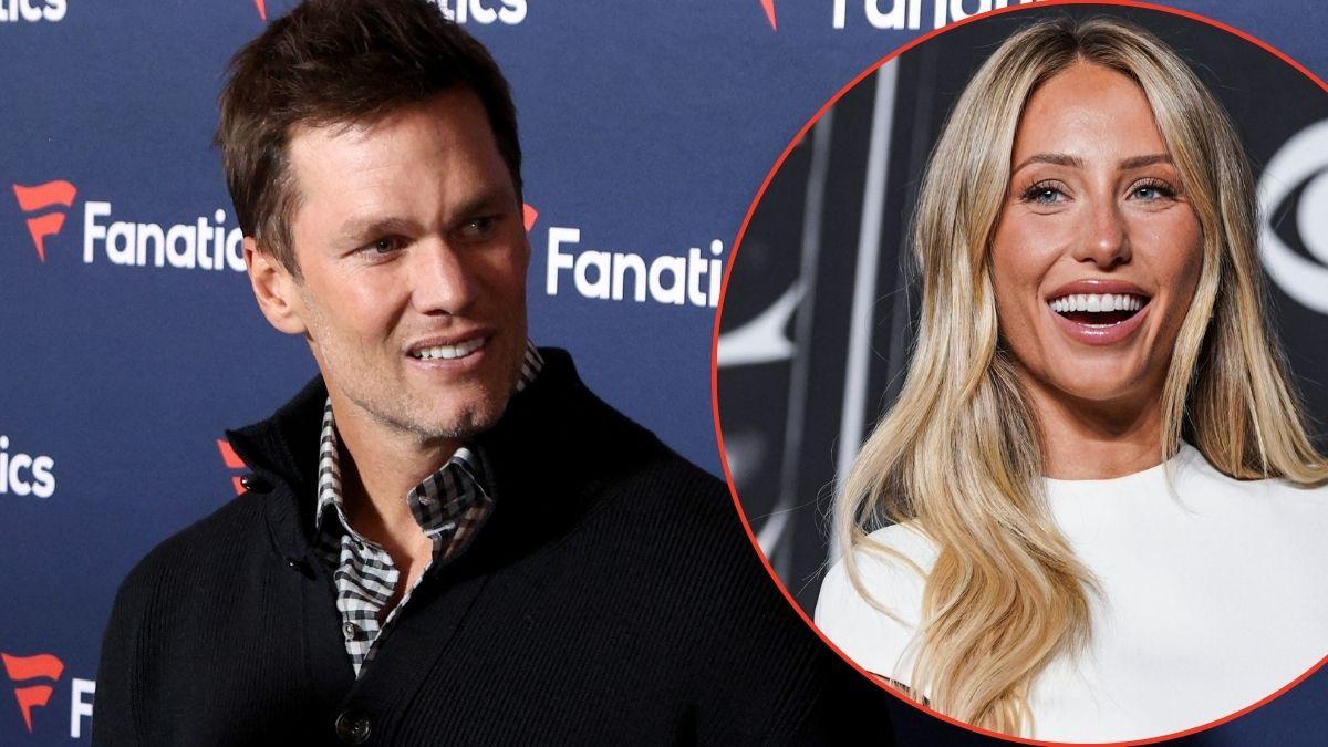 Tom Brady seemingly scored a touchdown when he was caught on camera huddling up with a social media star half his age.